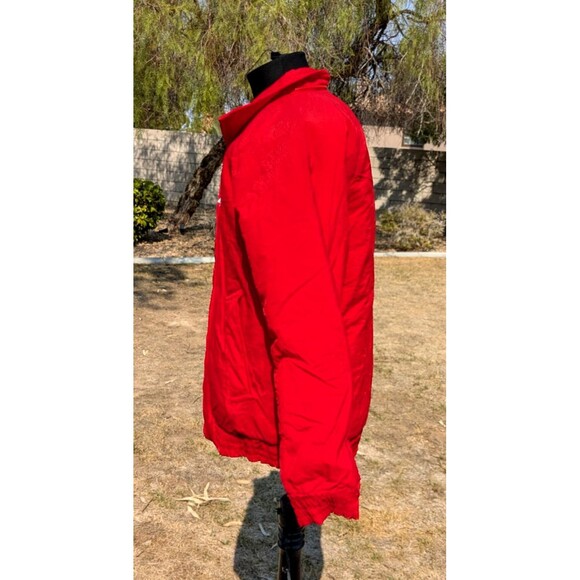 British Mist Detachable Hood Unisex EU50/Men's Lg Fire Red Parka Jacket Coat EUC - Picture 4 of 11
